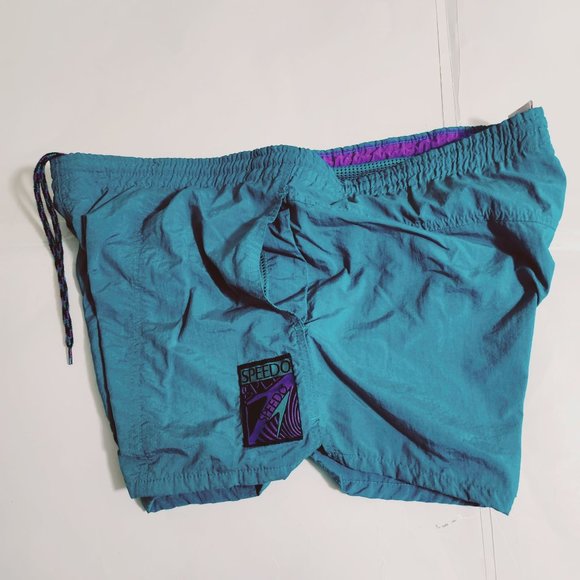 VINTAGE 90'S SPEEDO SHORTS POCKETS MESH INSIDE LOGO DRAWSTRING X-LARGE - Picture 5 of 7